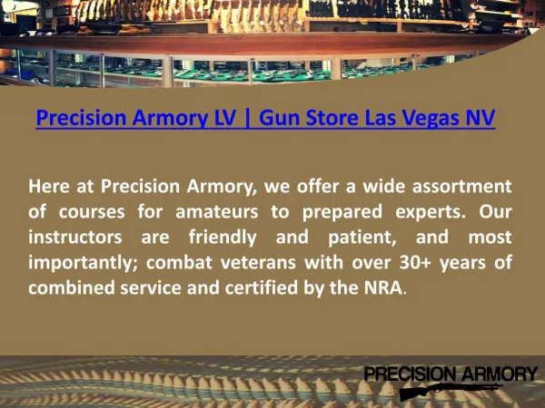 Precision Armory LV | Gun Store Las Vegas NV