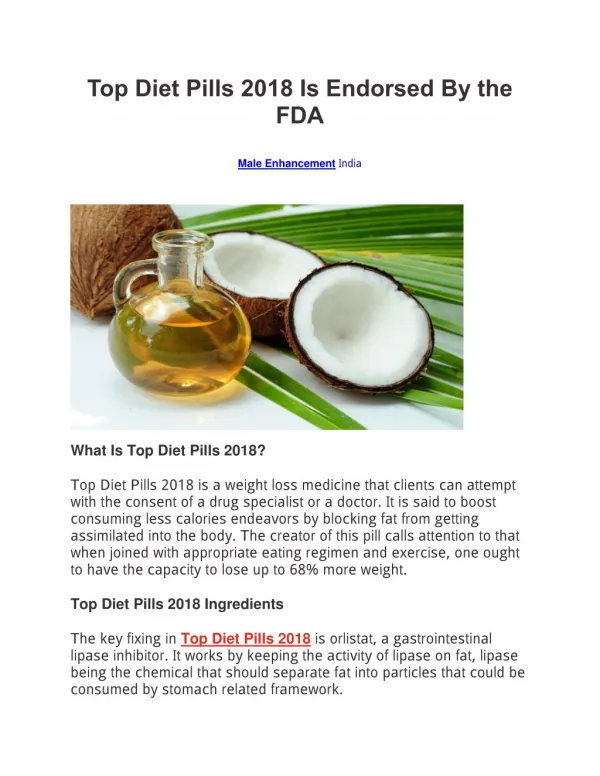 Top Diet Pills 2018 Is Endorsed By the FDA
