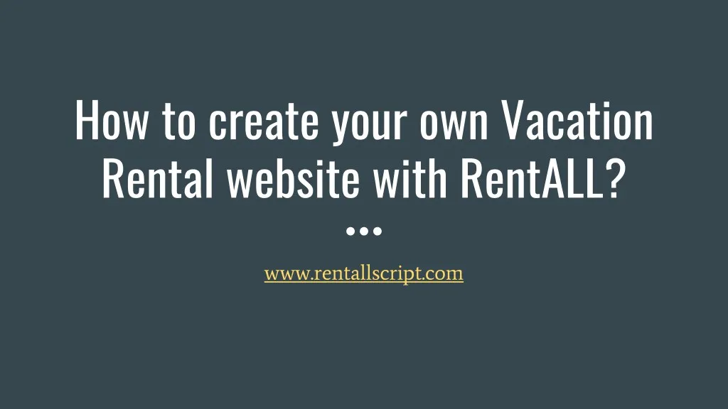 how to create your own vacation rental website