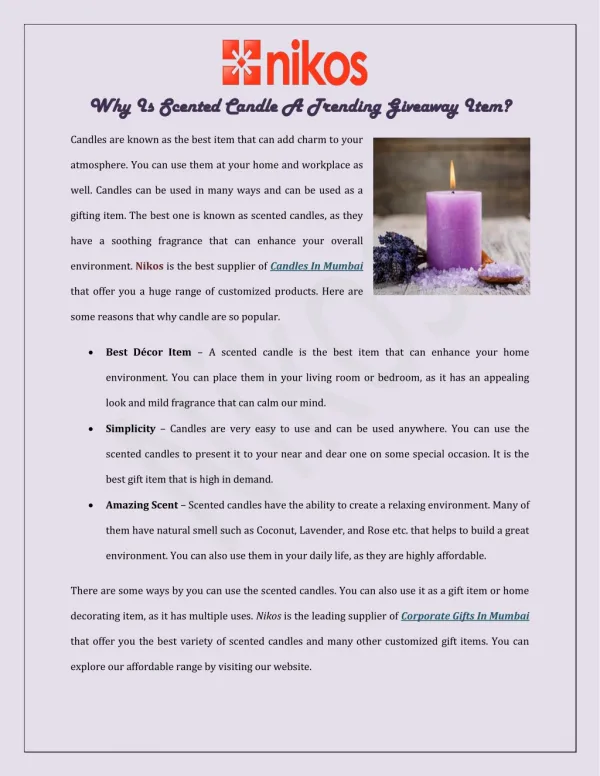 Why Is Scented Candle A Trending Giveaway Item