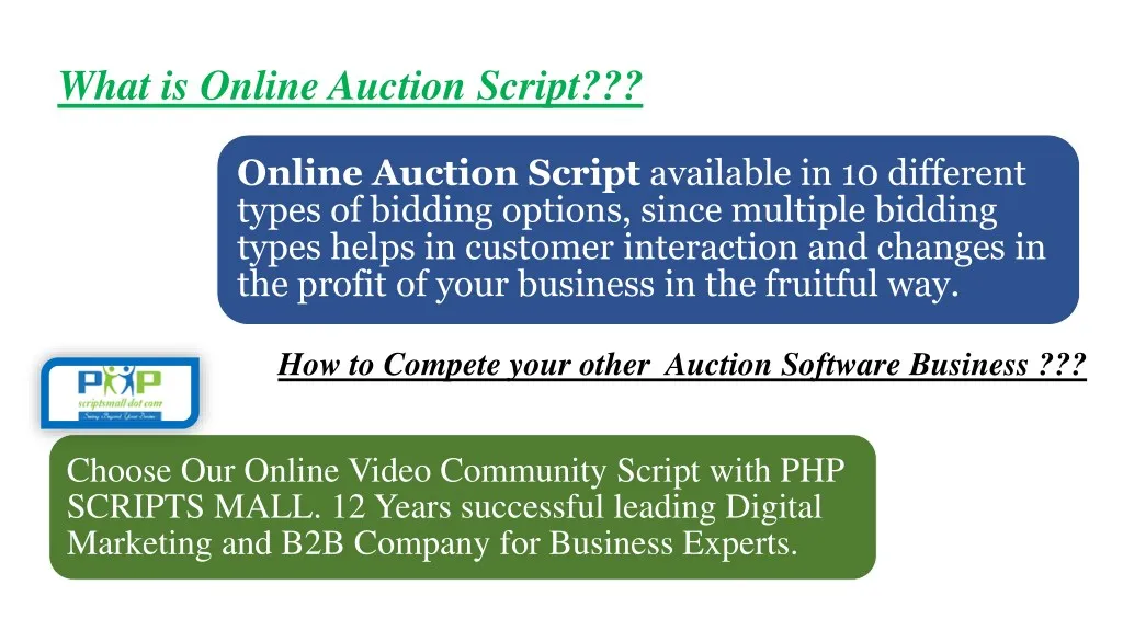 what is online auction script