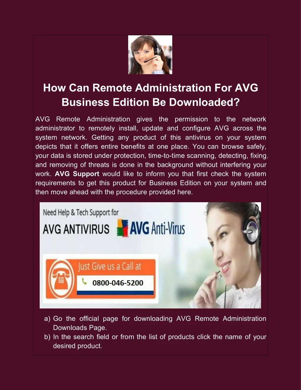 how can remote administration for avg business