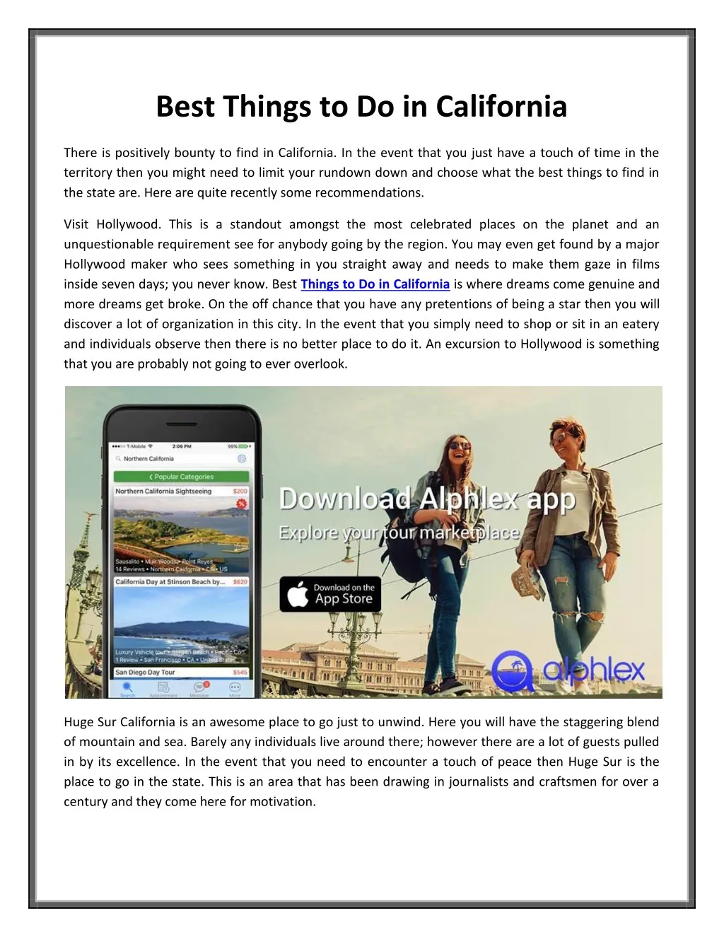 best things to do in california
