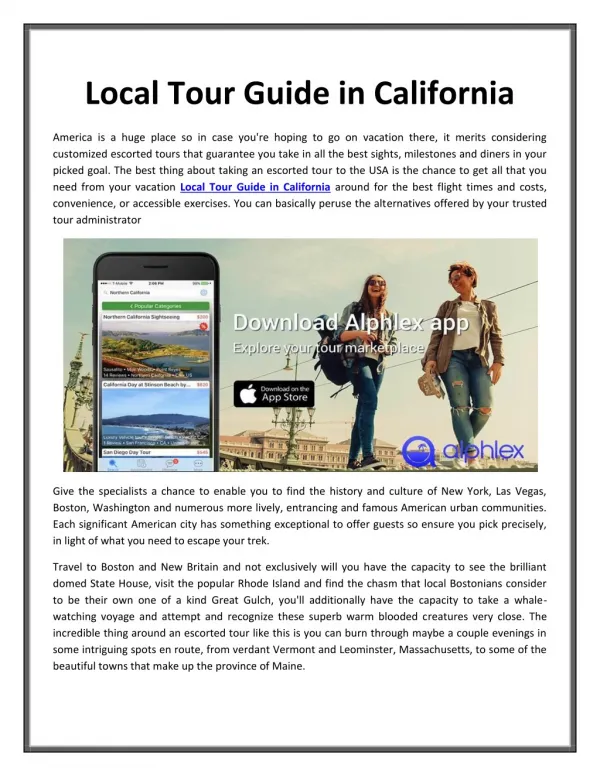 Local Tour Guide in California