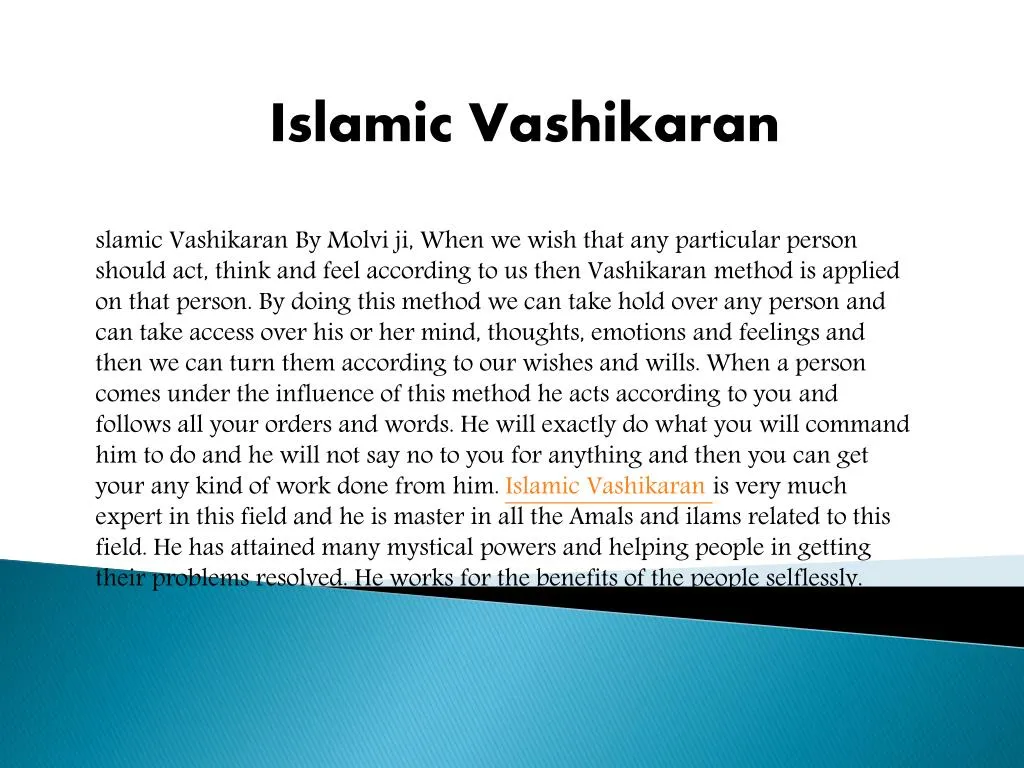 islamic vashikaran