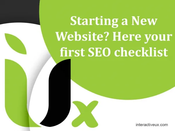 Starting a New Website? Here your first SEO checklist