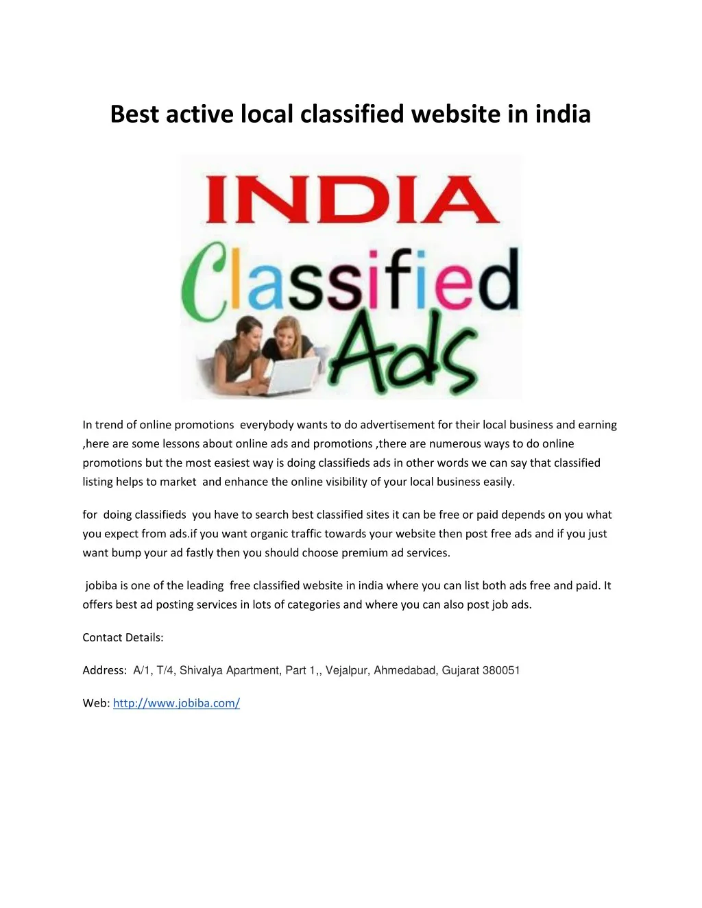 best active local classified website in india