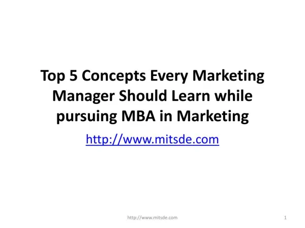 Top 5 Concepts Every Marketing Manager Should Learn while pursuing Distance learning MBA in Marketing