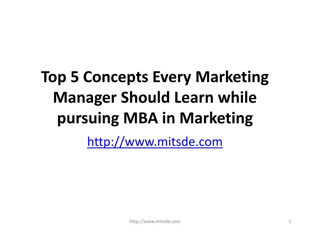 top 5 concepts every marketing manager should learn while pursuing mba in marketing