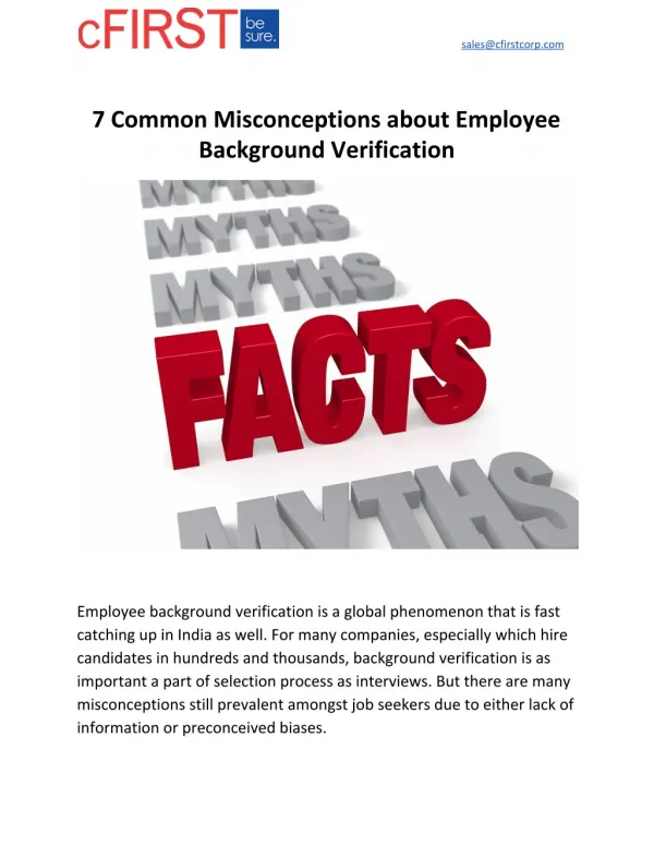 7 Common Misconceptions about Employee Background Verification