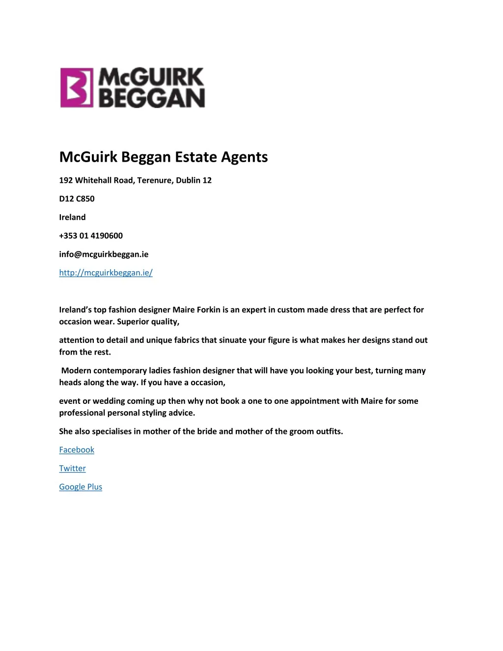 mcguirk beggan estate agents
