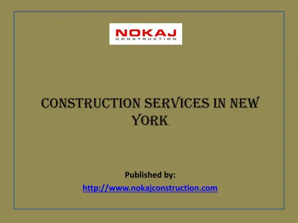 Construction Services in New York