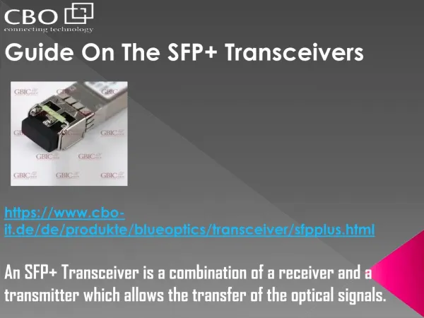 Guide On The SFP Transceivers