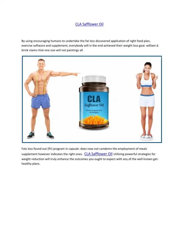 http://www.supplementadvise.com/cla-safflower-oil/