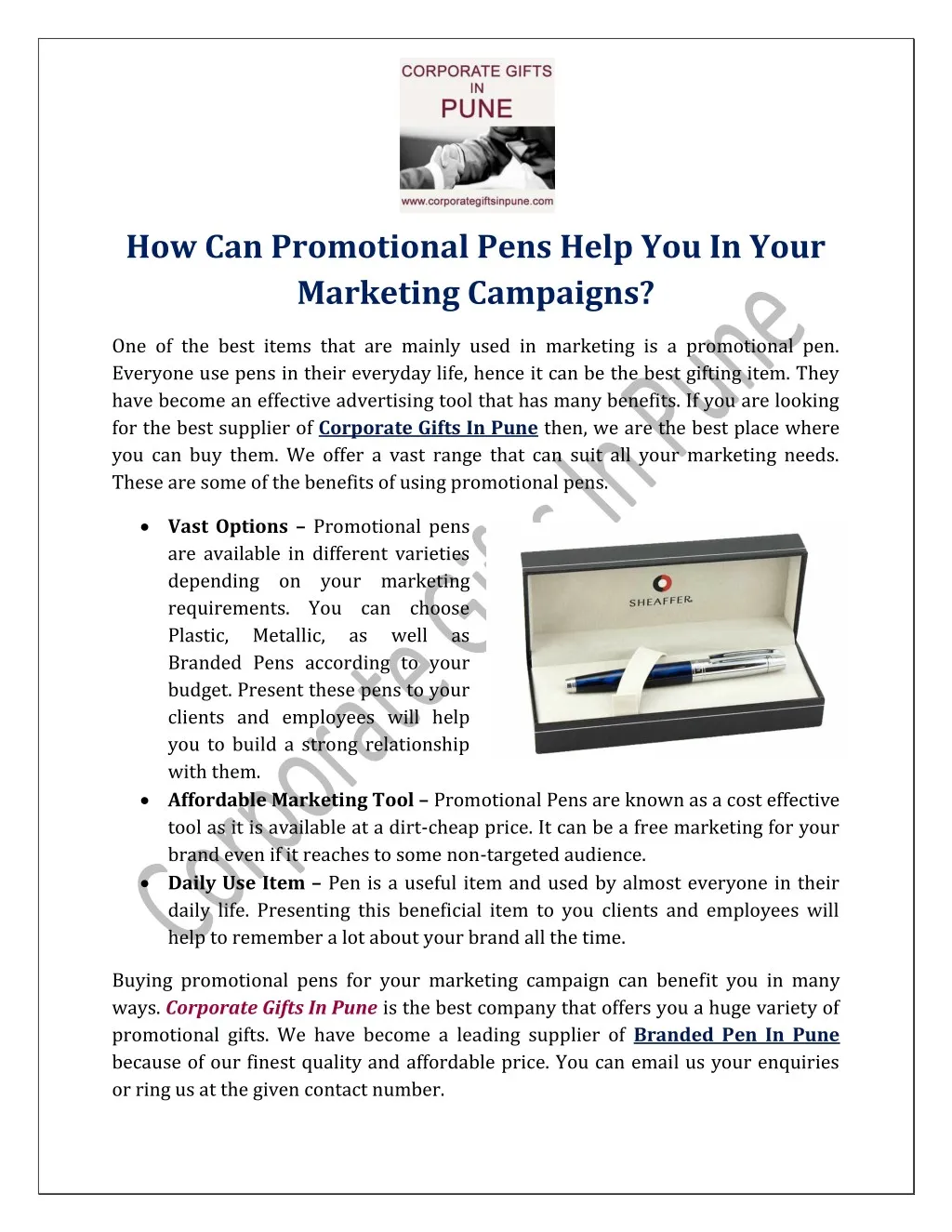 how can promotional pens help you in your