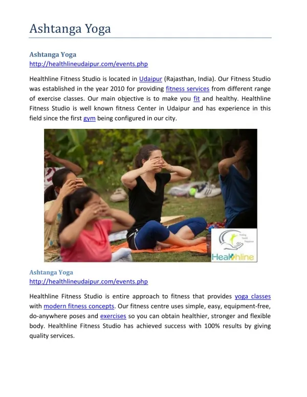 PPT - Empower your wellness journey with ashtanga yoga classes at ...