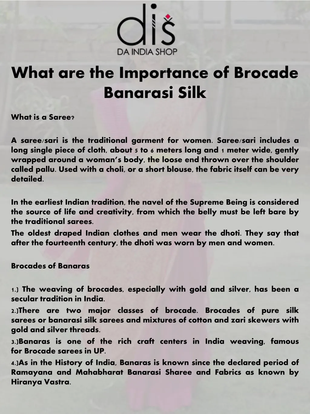what are the importance of brocade banarasi silk