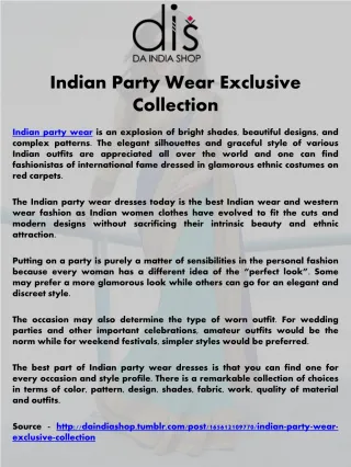 Indian Party Wear Exclusive Collection