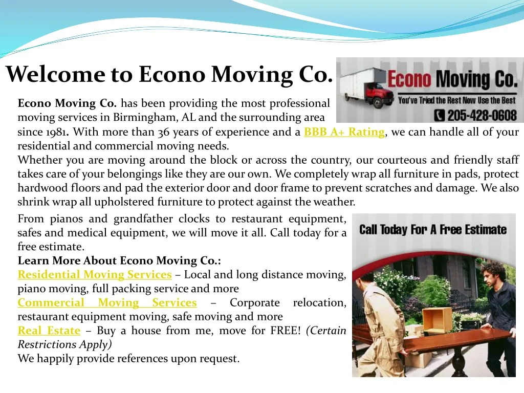 welcome to econo moving co