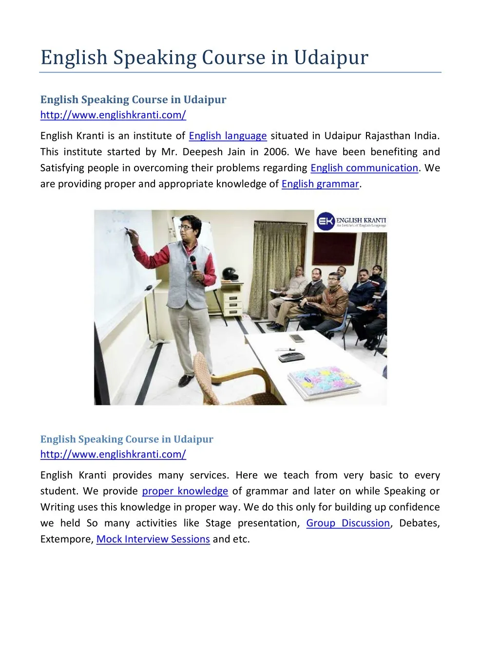 english speaking course in udaipur