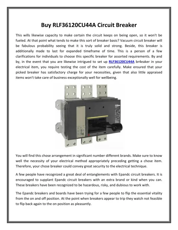 Buy RLF36120CU44A Circuit Breaker