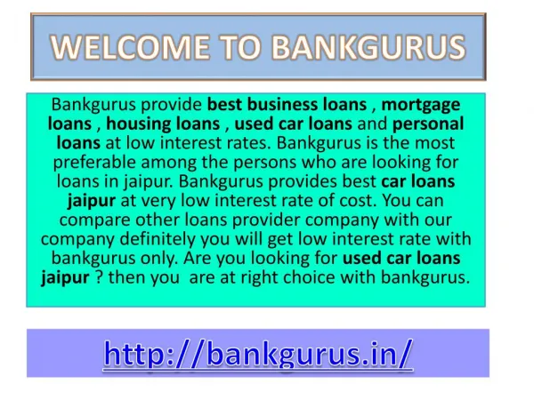 Best Used car loans Jaipur