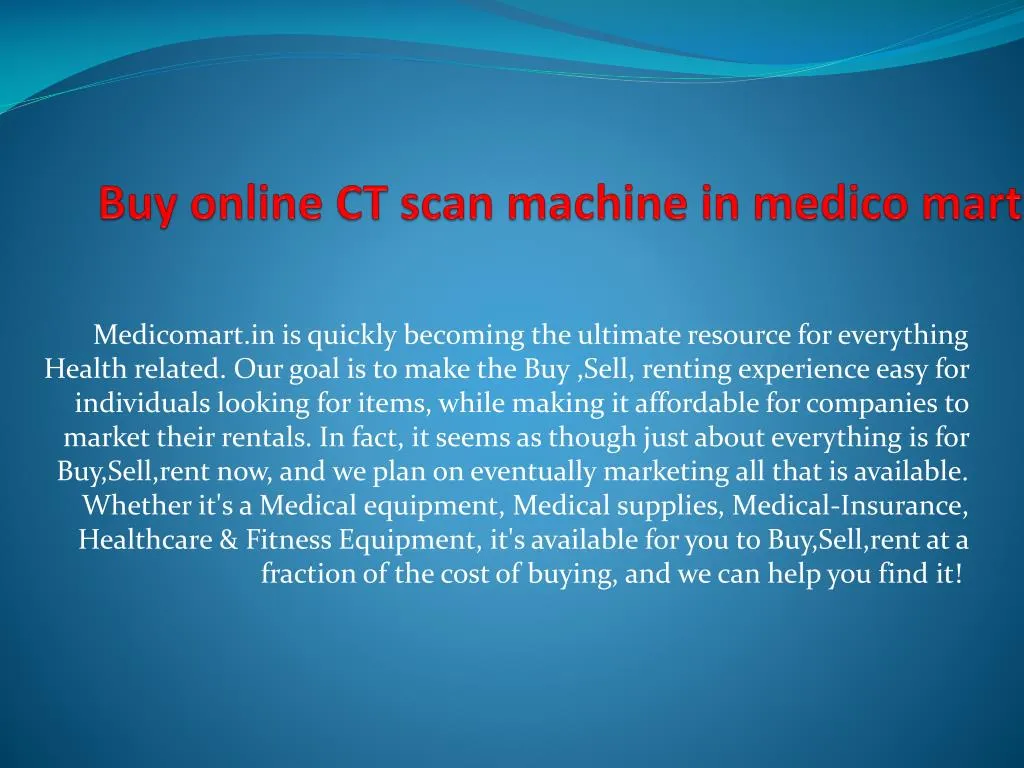 buy online ct scan machine in medico mart