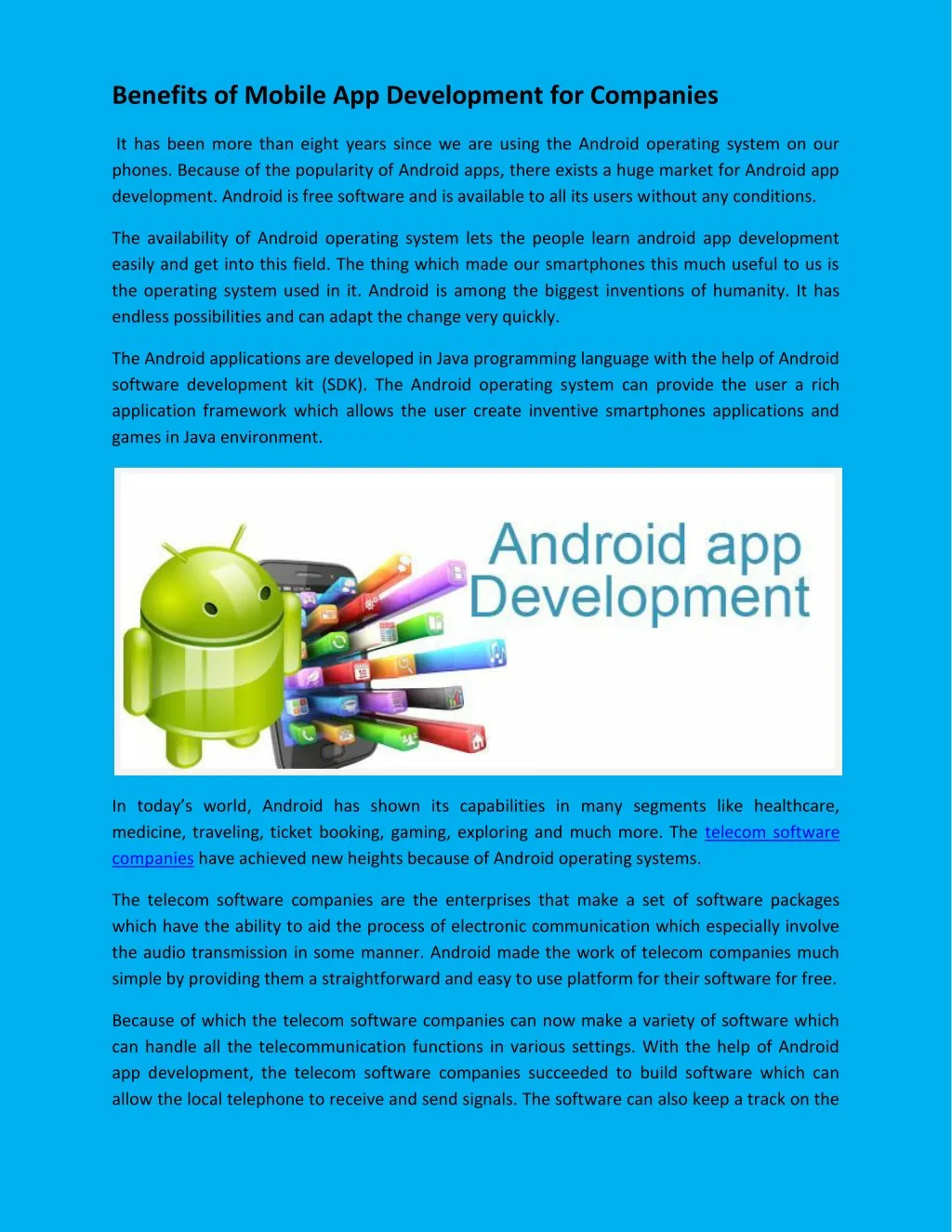 benefits of mobile app development for companies