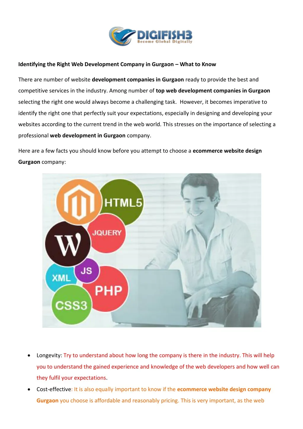 identifying the right web development company