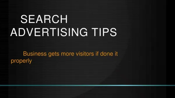 Tips on Search Advertisement