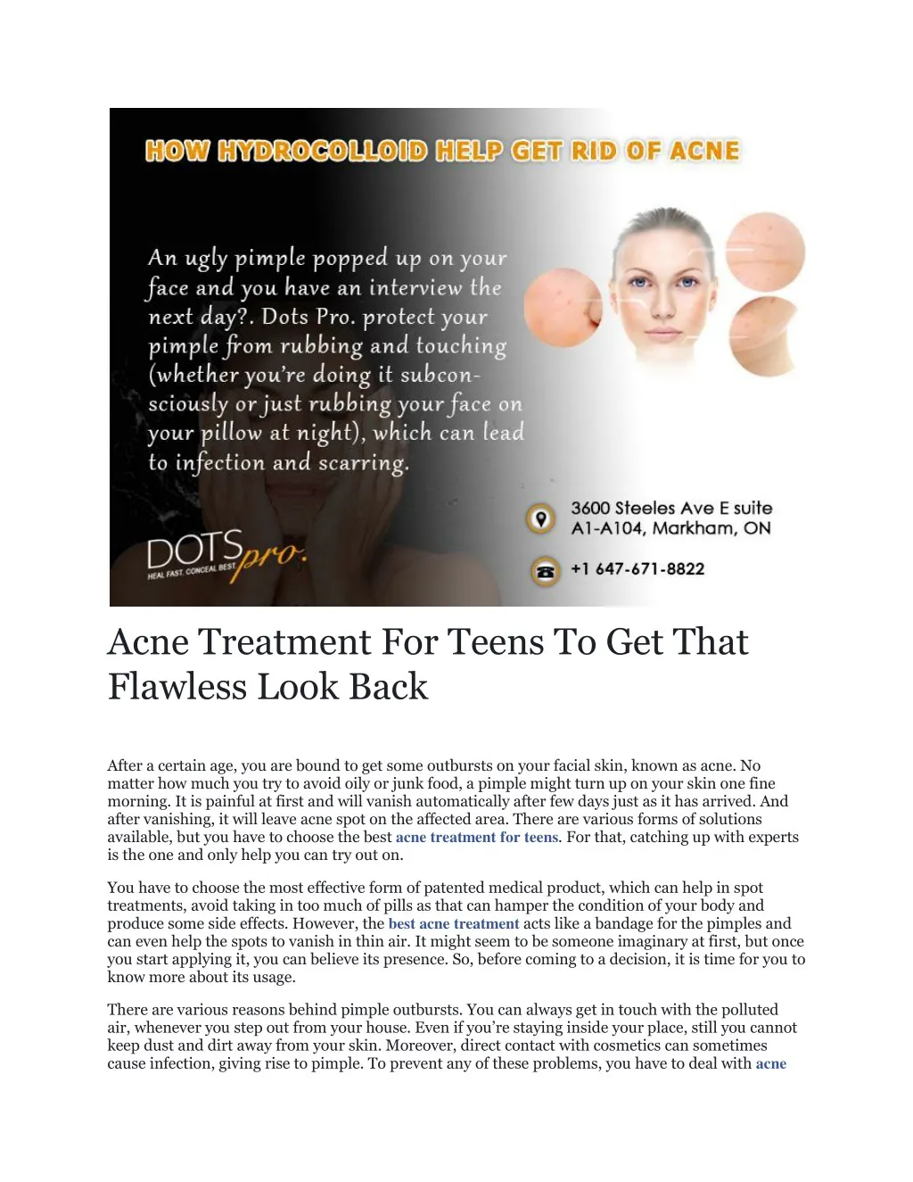 acne treatment for teens to get that flawless