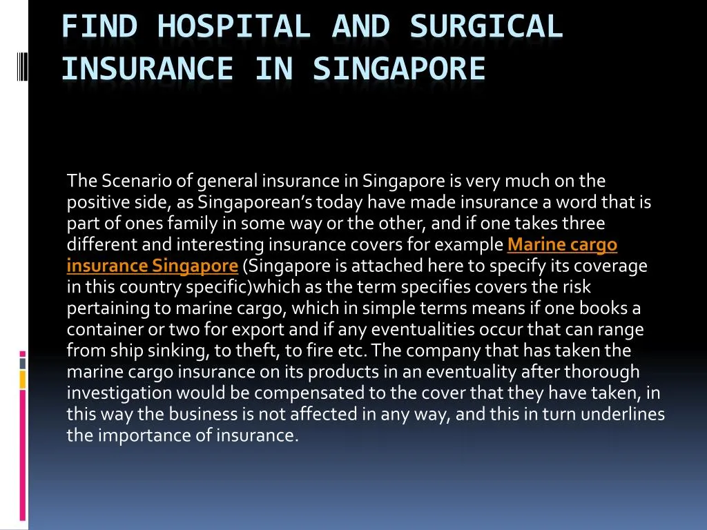 find hospital and surgical insurance in singapore