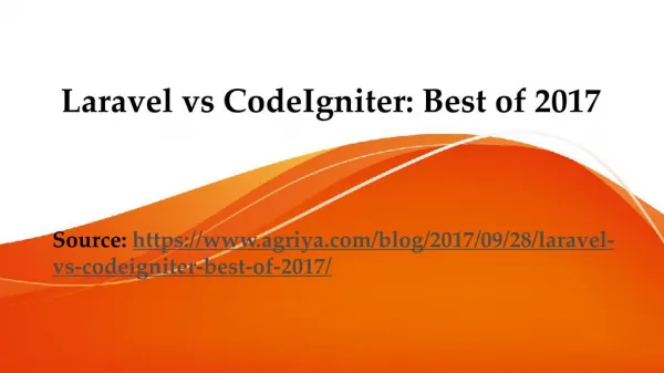 Laravel vs CodeIgniter: Best of 2017