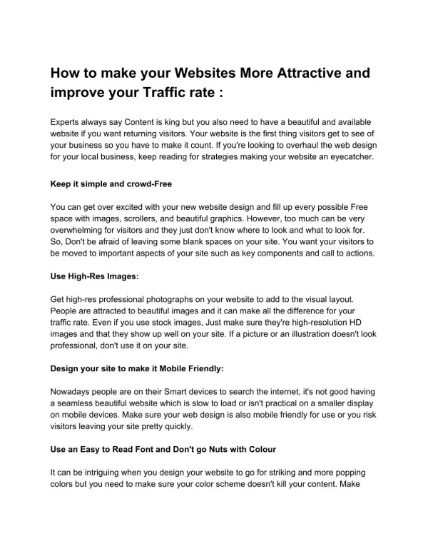 How to attract more customers thru web design.