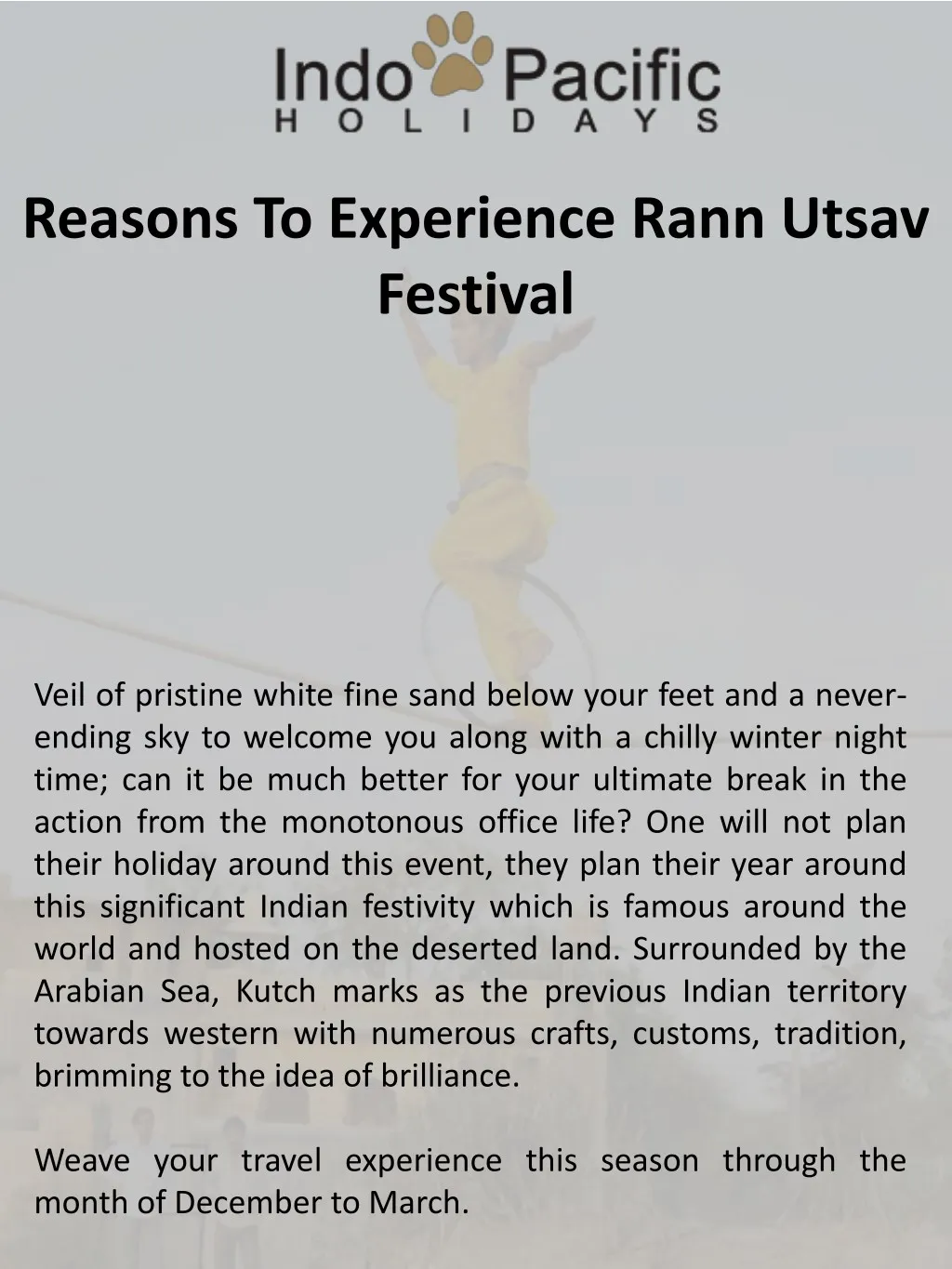 reasons to experience rann utsav festival