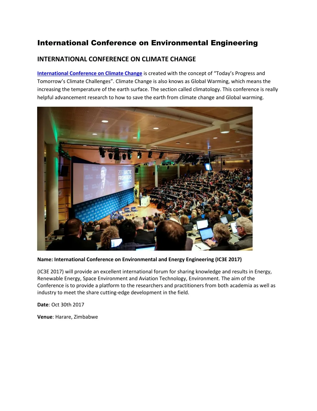 international conference on environmental