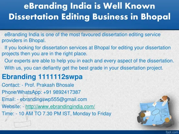 2.The Supreme Quality Dissertation Writing Services in Bhopal