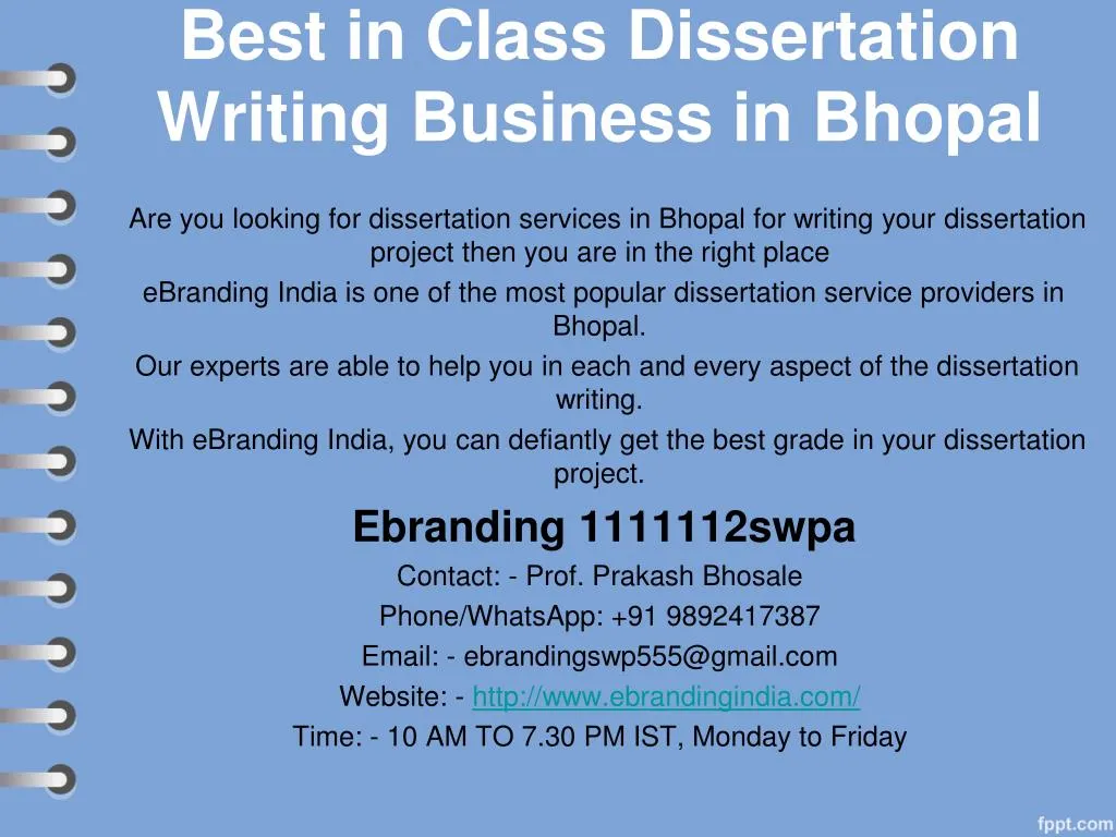 best in class dissertation writing business in bhopal