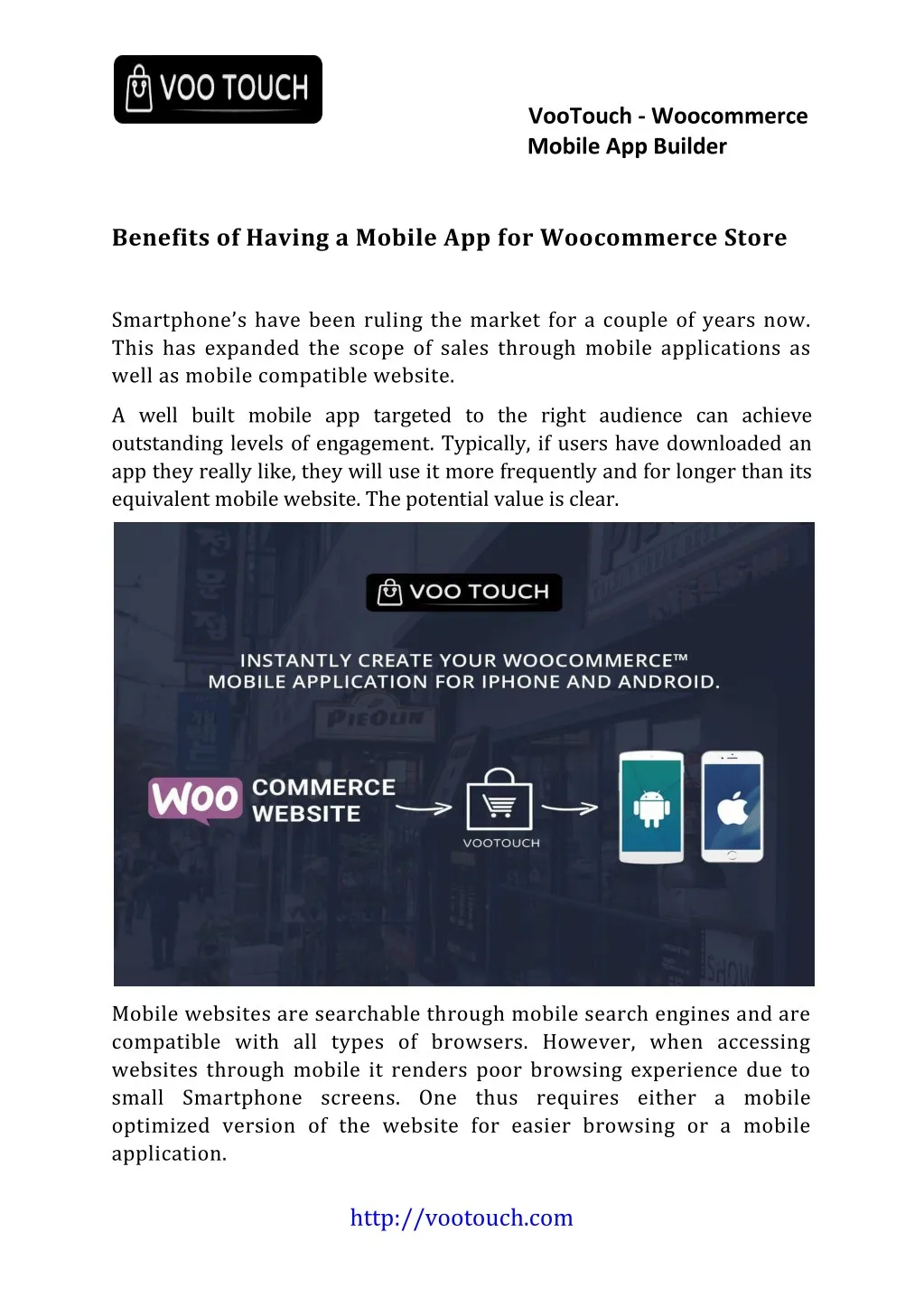 vootouch woocommerce mobile app builder benefits