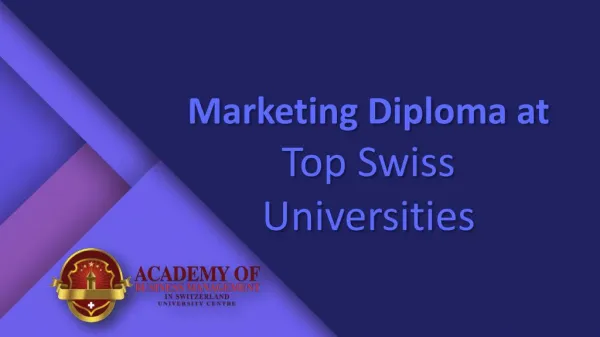 Marketing Diploma at Top Swiss Universities