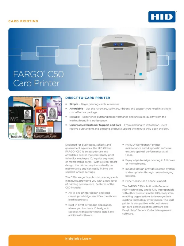 Fargo C50 ID Card Printer