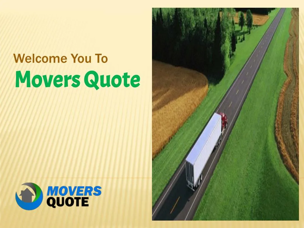 welcome you to movers quote