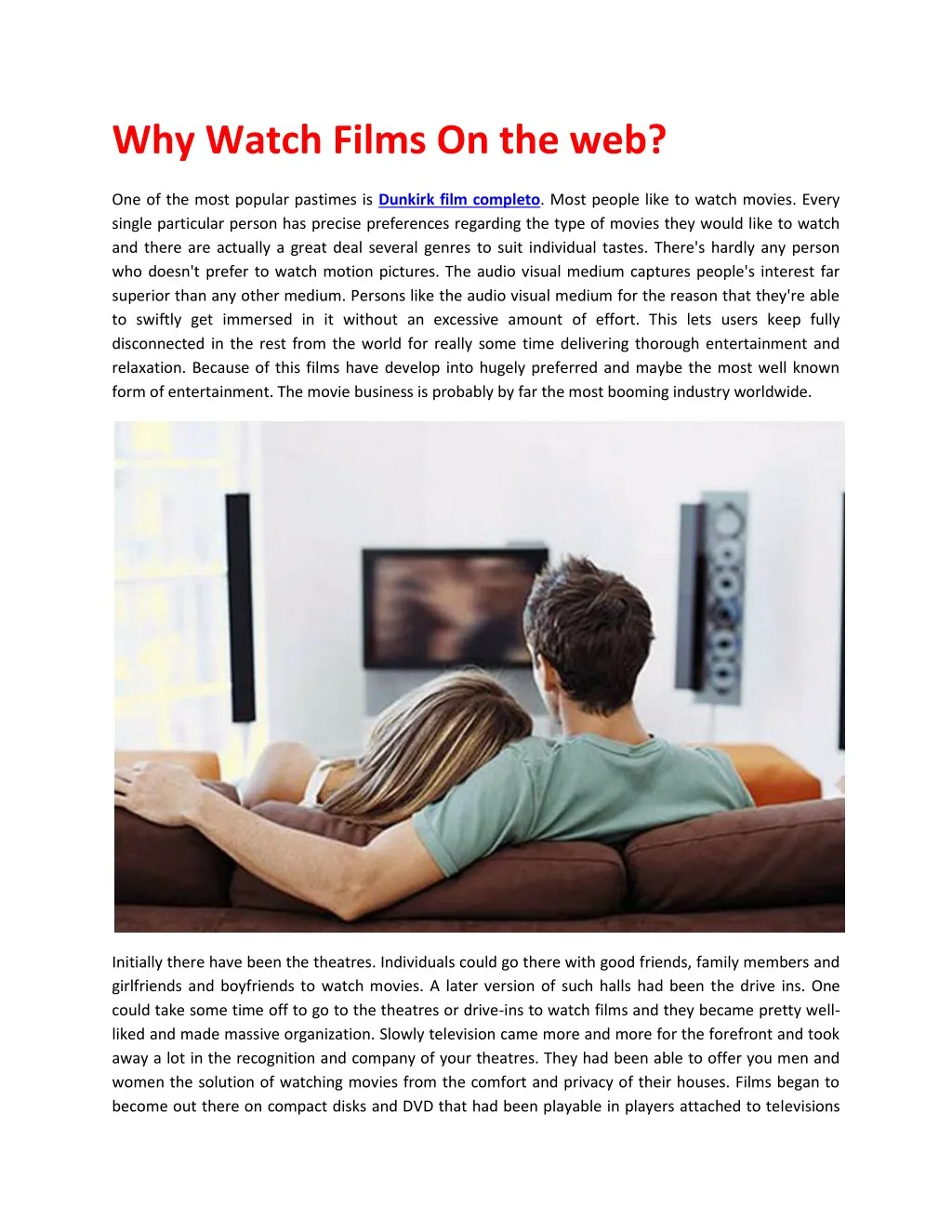 why watch films on the web