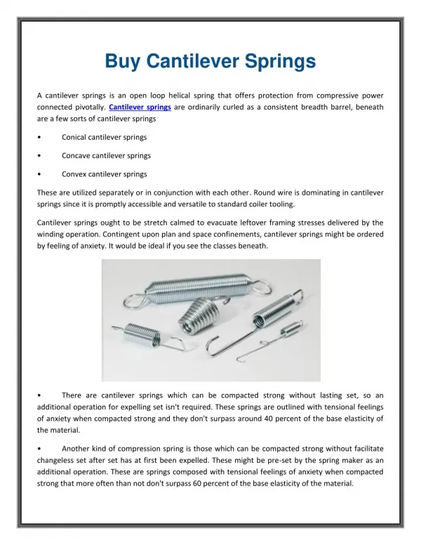 Buy Cantilever Springs