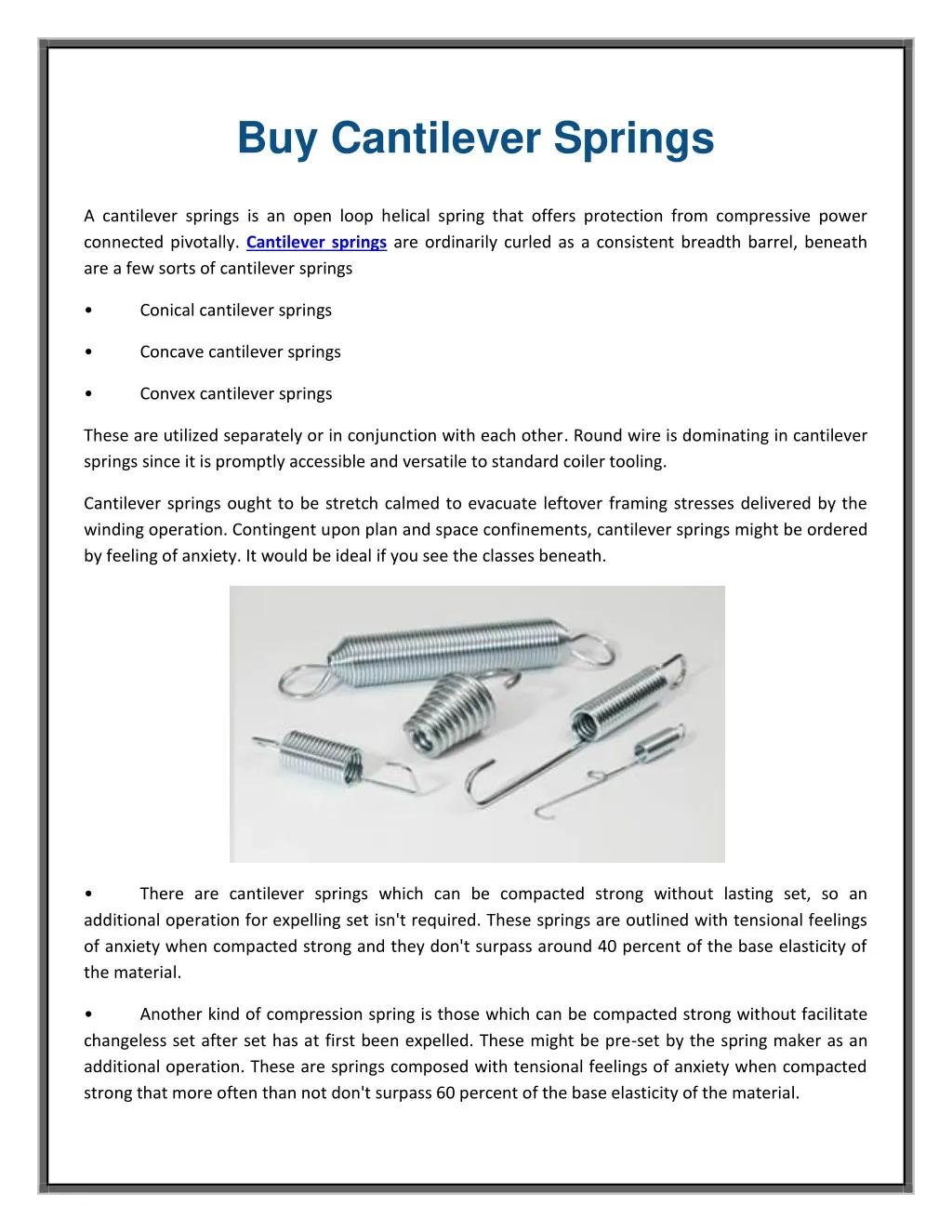 buy cantilever springs