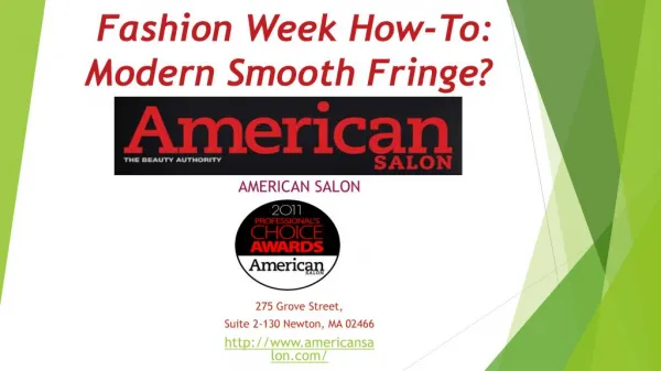 Fashion Week How-To: Modern Smooth Fringe?