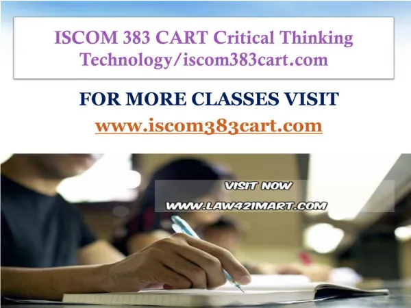 ISCOM 383 CART Critical Thinking Technology/iscom383cart.com