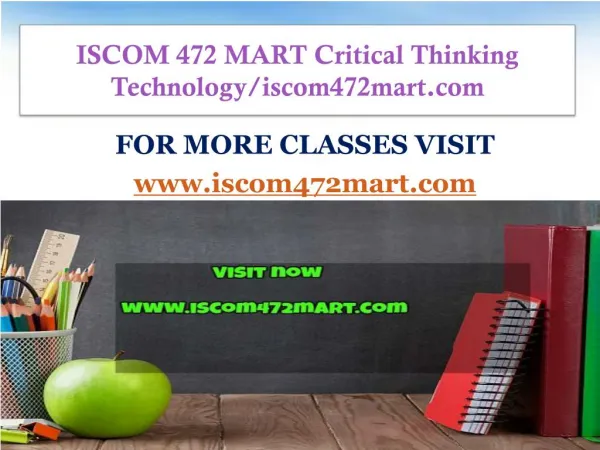ISCOM 472 MART Critical Thinking Technology/iscom472mart.com