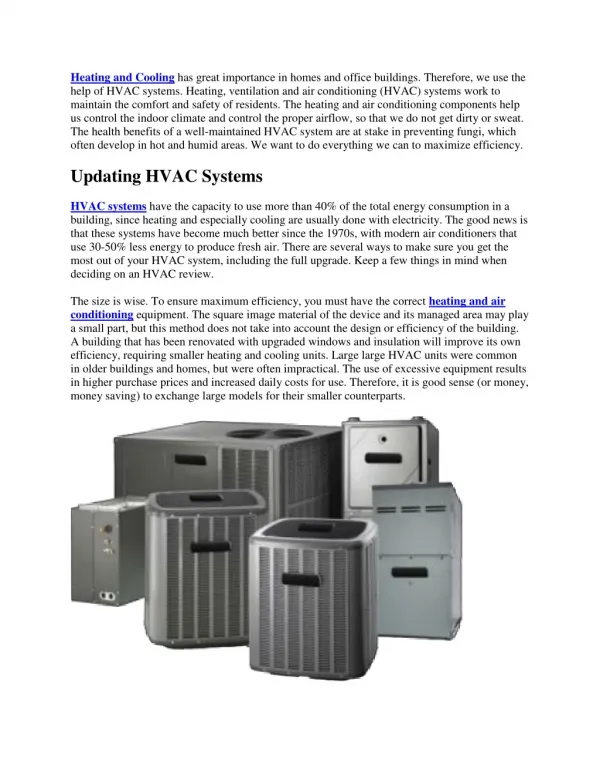 IMPORTANCE OF EFFICIENT HVAC SYSTEMS