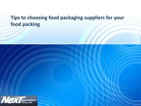 Tips to choosing food packaging suppliers for your food packing